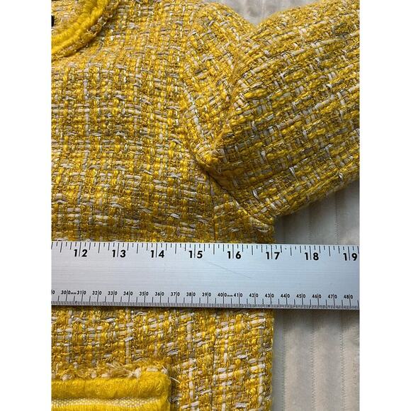 Talbots TWEED JACKET Blazers Women yellow Long sleeve Knit 6P Career Elegant - Picture 13 of 15